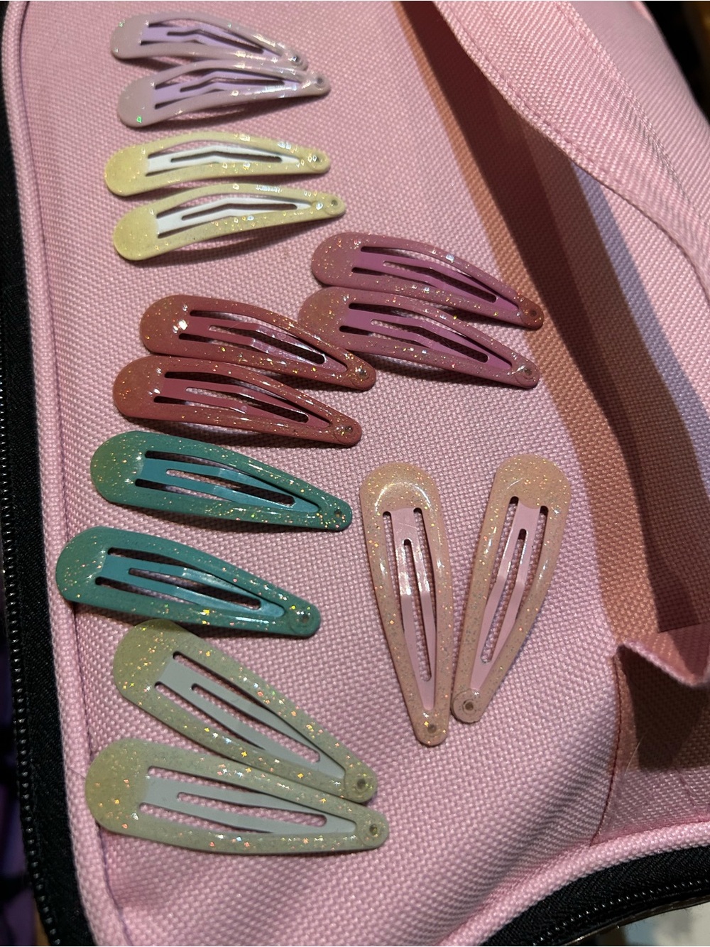 Glitter glossy hair clips bundle